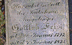 Płyta nagrobna Gottlieb Feist na cmentarzu poniemieckim w Krępie